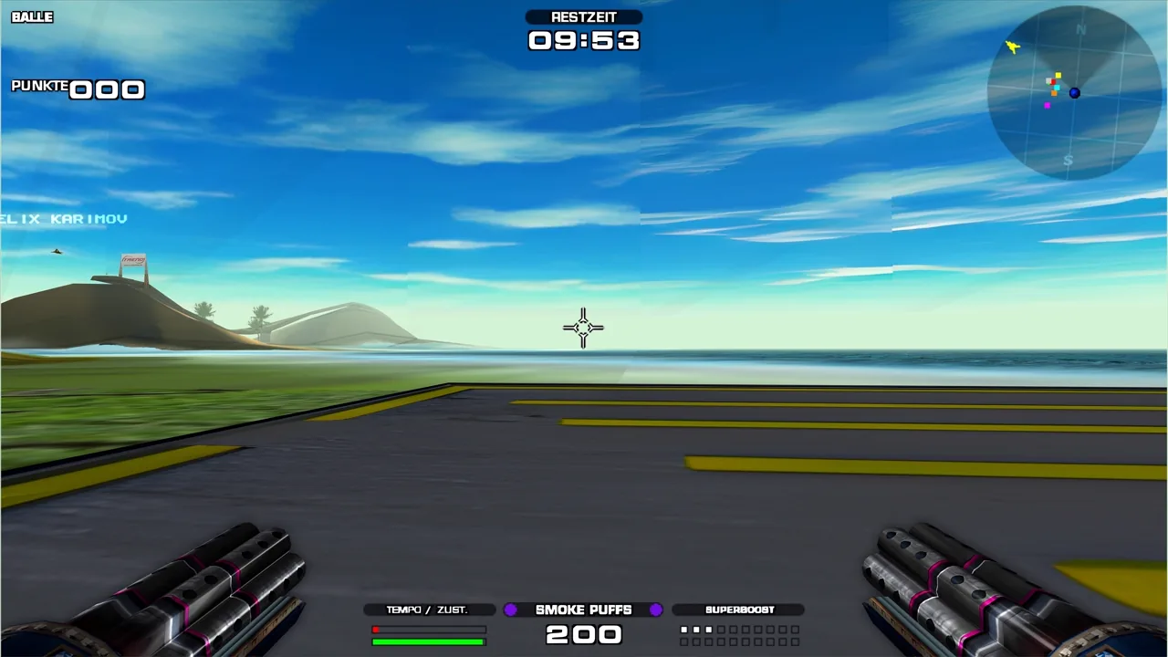 Clusterball: a glider with a tail of balls over the venue Bora Bora